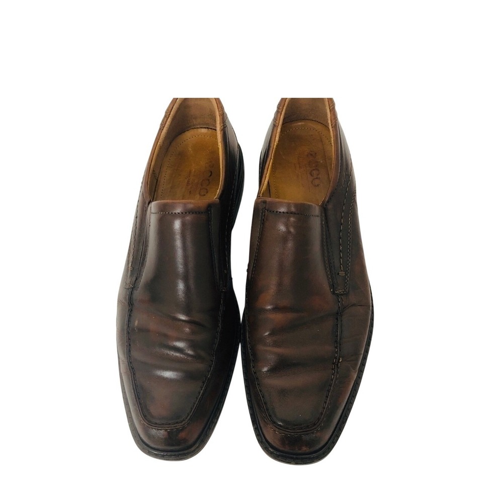 Ecco men's brown leather loafers size 43